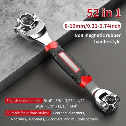 52 in 1 Multifunction Ratchet Wrench, Adjustable Repair Tool for Home and Automotive Use,Universal Socket Wrench with 360° Rotation in Saudi Arabia