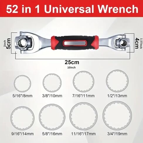 52 in 1 Multifunction Ratchet Wrench, Adjustable Repair Tool for Home and Automotive Use,Universal Socket Wrench with 360° Rotation in Saudi Arabia