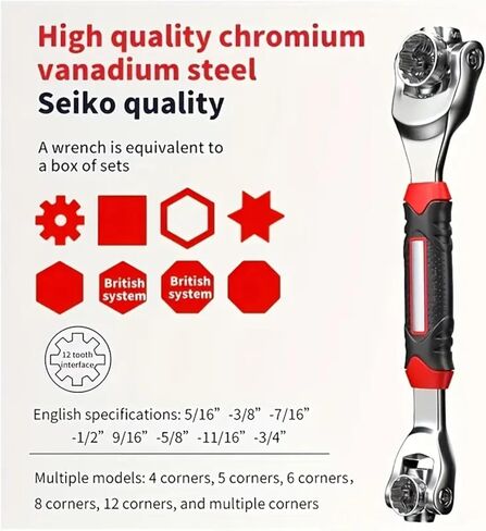 52 in 1 Multifunction Ratchet Wrench, Adjustable Repair Tool for Home and Automotive Use,Universal Socket Wrench with 360° Rotation in Saudi Arabia