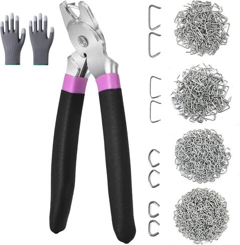 270 Pcs 1" 3/4" 1/2" 3/8" Galvanized Hog Rings with 1 pcs bent Hog Ring Pliers,Hog Ring Pliers kit for Auto Upholstery,Fence,pet cages,DIY Craft,Ropes,sausage in Saudi Arabia