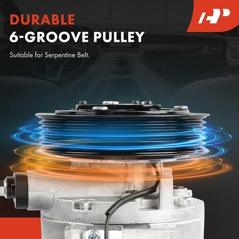 A-Premium Air Conditioner AC Compressor with Clutch Compatible with Mitsubishi Mirage 2014-2015/2017-2022, Mirage G4 2017-2022, with 6 Groove Pulley in Saudi Arabia