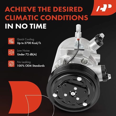A-Premium Air Conditioner AC Compressor with Clutch Compatible with Mitsubishi Mirage 2014-2015/2017-2022, Mirage G4 2017-2022, with 6 Groove Pulley in Saudi Arabia