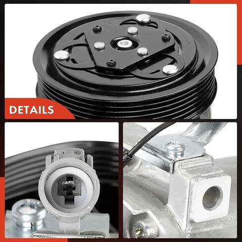A-Premium Air Conditioner AC Compressor with Clutch Compatible with Mitsubishi Mirage 2014-2015/2017-2022, Mirage G4 2017-2022, with 6 Groove Pulley in Saudi Arabia