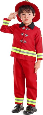 Seasons Fireman Role Play Costume, Red, Size 2T-4T in Saudi Arabia