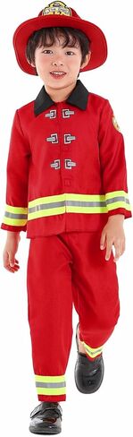 Seasons Fireman Role Play Costume, Red, Size 2T-4T in Saudi Arabia