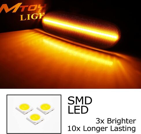 iJDMTOY Smoked Lens Amber Full LED Front Bumper Side Marker Lamp Kit Compatible With Toyota 1993-98 Supra, 2000-05 Celica, 2000-07 MR2, Powered by Total 45-SMD LED, Replace OEM Amber Sidemarkers in Saudi Arabia