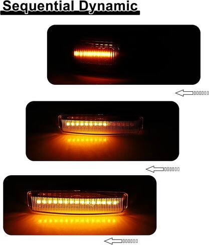 X AUTOHAUX 1 Pair Car LED Side Marker Lights Sequential Flashing Turn Signal Light Assembly 63142496299 BM2570108 for BMW 5 Series in Saudi Arabia