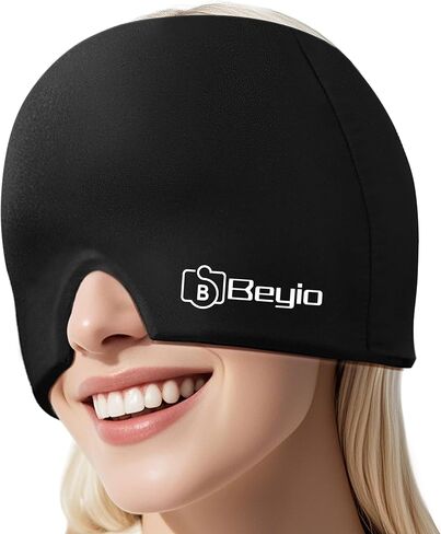 Migraine Relief Cap, All Around Gel Covered Reusable Headache Relief Cap, Black Migraine Cap for Headache Relief, Puffy Eyes in Saudi Arabia