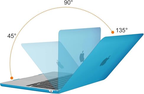 حافظة MOSISO متوافقة مع جهاز MacBook Air 13 بوصة 2024-2022 M3 A3113 M2 A2681 Touch ID، غطاء بلاستيكي صلب وغطاء لوحة مفاتيح وفيلم شاشة ومحول من النوع C وحقيبة بوليستر متعددة الوظائف، أزرق مائي وأزرق داكن in Saudi Arabia