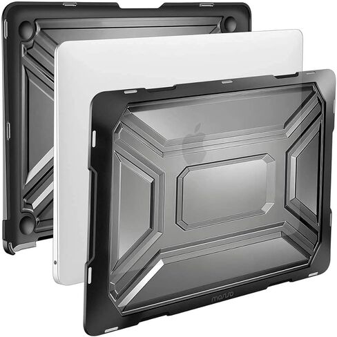 حافظة MOSISO متوافقة مع جهاز MacBook Air 13 بوصة 2022-2020 A2337 M1 A2179، عبوتان واقي شاشة أزرق غير لامع مقاس 13 بوصة يحجب الضوء وغطاء صلب من البلاستيك شديد التحمل مع مصد TPU وغطاء لوحة المفاتيح، أسود in Saudi Arabia