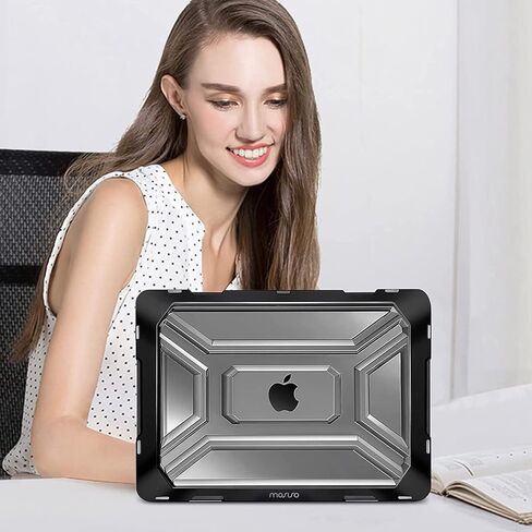 حافظة MOSISO متوافقة مع جهاز MacBook Air 13 بوصة 2022-2020 A2337 M1 A2179، عبوتان واقي شاشة أزرق غير لامع مقاس 13 بوصة يحجب الضوء وغطاء صلب من البلاستيك شديد التحمل مع مصد TPU وغطاء لوحة المفاتيح، أسود in Saudi Arabia