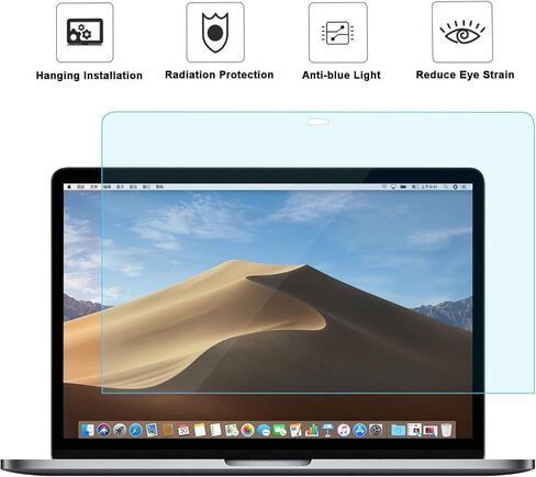 حافظة MOSISO متوافقة مع جهاز MacBook Air 13 بوصة 2022-2020 A2337 M1 A2179، عبوتان واقي شاشة أزرق غير لامع مقاس 13 بوصة يحجب الضوء وغطاء صلب من البلاستيك شديد التحمل مع مصد TPU وغطاء لوحة المفاتيح، أسود in Saudi Arabia