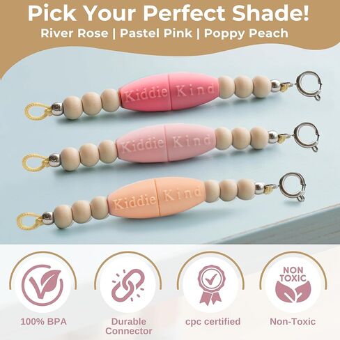 Child-Safe Silicone Breakaway Clasp Necklace Adapter | Prevents Neck Injury & Chain Breakage | Easy for Kids to Use | Safety Jewelry | Disability Safe (Dusty Rose) in Saudi Arabia