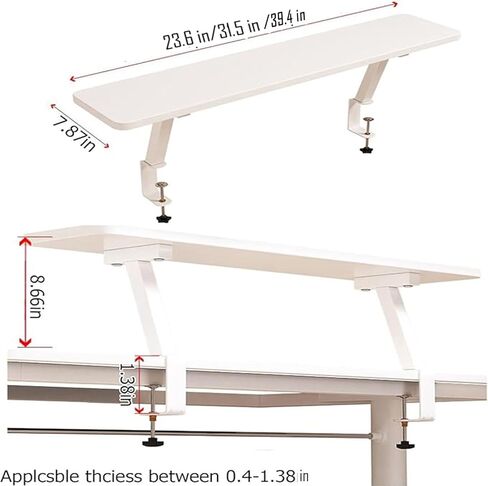 23.6x7.8 in Clamp On Desk Organizer Shelf, Above Desk Storage Extension Portable No Drill Required Bookcase Clamp Rack for Home Office Dorm Workstation and Study Space, Natural in Saudi Arabia