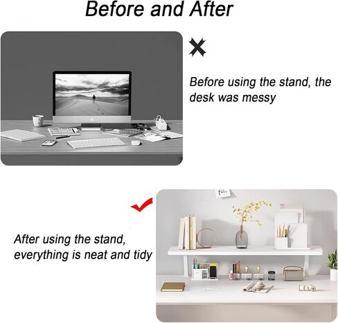 23.6x7.8 in Clamp On Desk Organizer Shelf, Above Desk Storage Extension Portable No Drill Required Bookcase Clamp Rack for Home Office Dorm Workstation and Study Space, Natural in Saudi Arabia