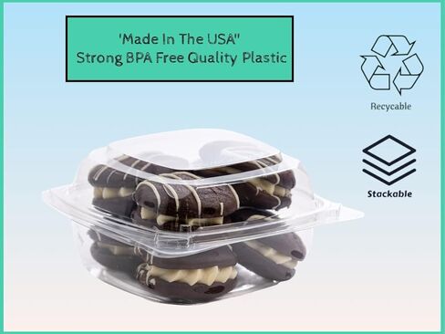 Smygoods Herbs Disposable Clamshell Containers, 0.25 oz, Pack of 50 in Saudi Arabia