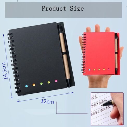 Ncozwo Small Spiral Notebook with Pen A5 Lined Notepad With Sticky Notes Mini Notebooks Set For Work Study And Notes(4.5 * 5.5Inch, 3 Pack) in Saudi Arabia