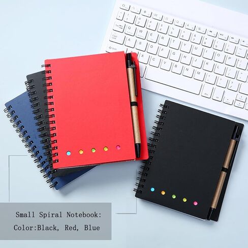 Ncozwo Small Spiral Notebook with Pen A5 Lined Notepad With Sticky Notes Mini Notebooks Set For Work Study And Notes(4.5 * 5.5Inch, 3 Pack) in Saudi Arabia