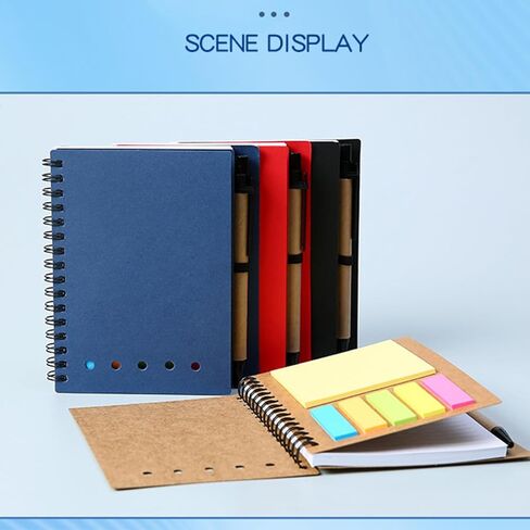 Ncozwo Small Spiral Notebook with Pen A5 Lined Notepad With Sticky Notes Mini Notebooks Set For Work Study And Notes(4.5 * 5.5Inch, 3 Pack) in Saudi Arabia