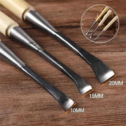 10/15/20mm Carbon Steel Spoon Bent Gouge for Woodcarving & Hollowing Hand Tool(3PC) in Saudi Arabia