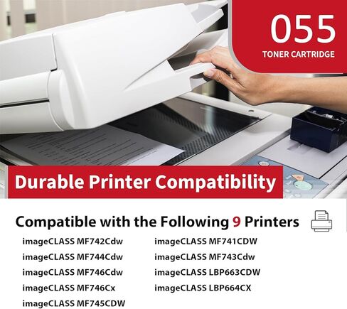 055 055H Toner Cartridge Replacement for Canon 055 Toner Cartridge Set for Canon Color ImageCLASS MF743Cdw MF741Cdw MF746Cdw MF743 Printer (Black Cyan Magenta Yellow, 4-Pack) in Saudi Arabia