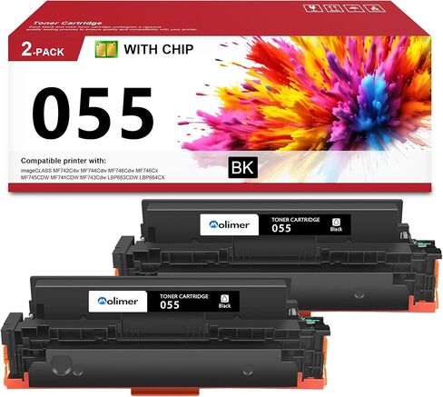 055 055H Toner Cartridge Replacement for Canon 055 Toner Cartridge Set for Canon Color ImageCLASS MF743Cdw MF741Cdw MF746Cdw MF743 Printer (Black Cyan Magenta Yellow, 4-Pack) in Saudi Arabia