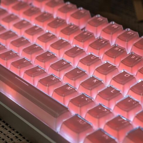 mintcaps Keycaps - 104 Keys Crystal Jelly Keycaps Translucent Custom Keyboard Keycap OEM Profile Cute Keycaps for 60/65 /75/100 Cherry Gateron Mx Mechanical, Pink and White in Kuwait