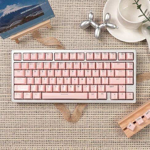 mintcaps Keycaps - 104 Keys Crystal Jelly Keycaps Translucent Custom Keyboard Keycap OEM Profile Cute Keycaps for 60/65 /75/100 Cherry Gateron Mx Mechanical, Pink and White in Kuwait