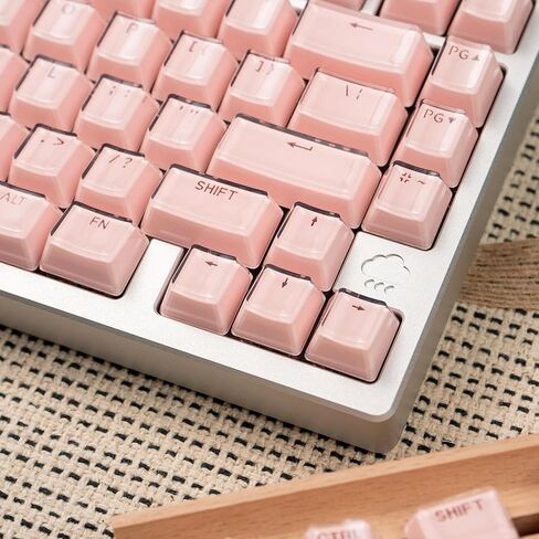 mintcaps Keycaps - 104 Keys Crystal Jelly Keycaps Translucent Custom Keyboard Keycap OEM Profile Cute Keycaps for 60/65 /75/100 Cherry Gateron Mx Mechanical, Pink and White in Kuwait