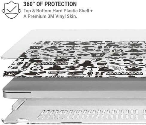 حافظة Skinit + غلاف متوافق مع جهاز MacBook Air 13in M1 (2021) - تصميم صورة ظلية مرخص رسميًا من Disney Alice in Wonderland in Kuwait