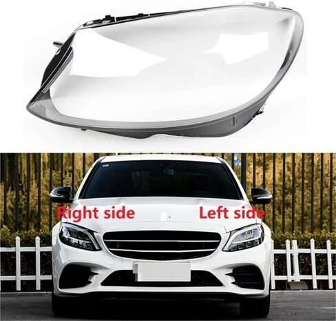 2019-2021 Compatible For Mercedes Benz W205 C180 C200 C260L C280 C300 Headlamp Cover Headlight Shell Transparent Lampshade Lens(Left side) in Saudi Arabia