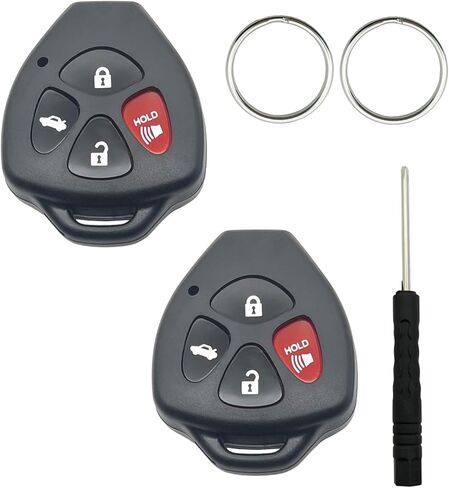 Replacement Key Fob Shell Keyless Entry Remote Car Key Fob Cover Case Fits for Toyota 2008-2013 Avalon / 2007-2011 Camry / 2008-2012 Corolla / 2009-2014 Venza (Black + Black) in Saudi Arabia