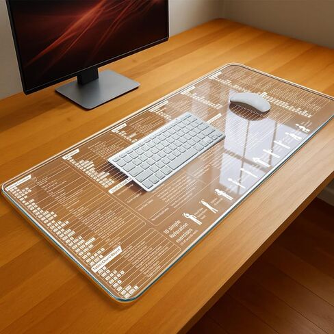 【Transparent】 Excel Cheat Sheet Desk Pad Mouse pad(31.5"x11.8") PVC Extra Large Office Keyboard Shortcuts Mousepad,Office Desk mat Accessories Mouse pad Computer Non-Slip in Kuwait