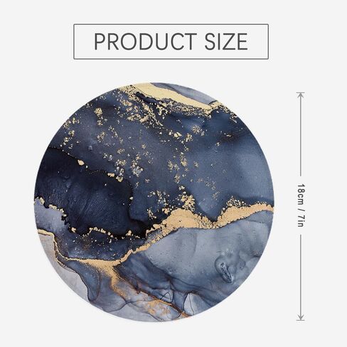 Blue Gray Gold Mouse Pad,Abstract Marble Style Mousepad for Desk Home Office Dorm Computers Laptop Accessories,7.9x7.9 Inch in Saudi Arabia