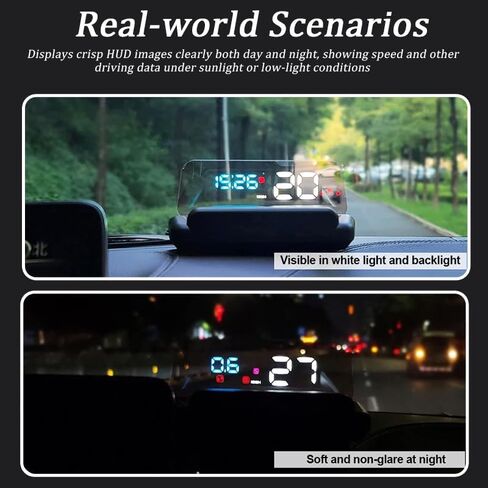 Car Head Up Display for Audi Q5 2018 2019 2020 2021 2022 2023 2024, HUD Display Digital Speedometer with RPM, Water Temp, Mileage, Stereo Projecting Display with Reflector, Plug & Play in Saudi Arabia
