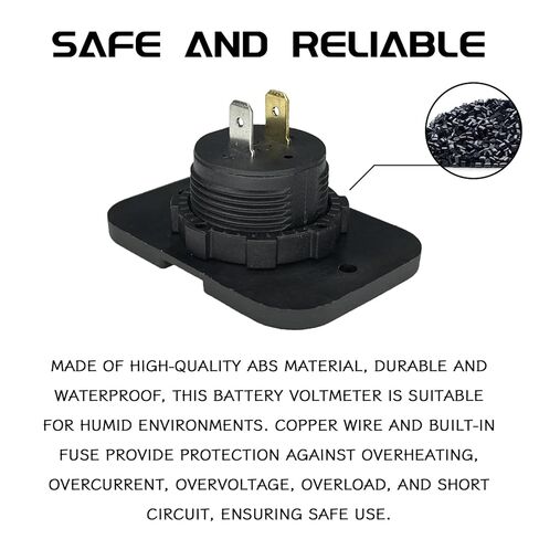 12V Battery Voltage Meter, Waterproof LED Digital Voltage Meter DC 12V, Round Panel Mount Battery Monitor Gauge with Mounting Plate & Cables for Car Boat Marine Motorcycle RV ATV UTV（Green） in Kuwait