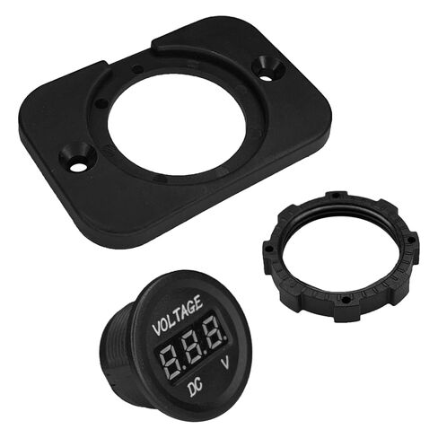 12V Battery Voltage Meter, Waterproof LED Digital Voltage Meter DC 12V, Round Panel Mount Battery Monitor Gauge with Mounting Plate & Cables for Car Boat Marine Motorcycle RV ATV UTV（Green） in Kuwait
