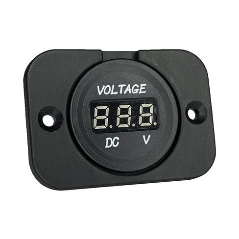 12V Battery Voltage Meter, Waterproof LED Digital Voltage Meter DC 12V, Round Panel Mount Battery Monitor Gauge with Mounting Plate & Cables for Car Boat Marine Motorcycle RV ATV UTV（Green） in Kuwait
