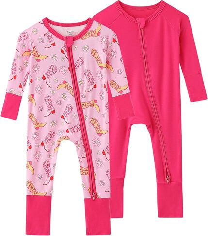 SUZEL Baby Viscose from Bamboo Footless Pajamas Boys Girls Zippy Pjs Sleep 'N Play Romper - 0-24 Months in Kuwait