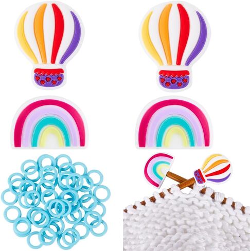 SUNNYCLUE 1 Box 54Pcs Knitting Needle Point Protectors Stitch Stopper Sheep Cow Cute Silicone Animal Needle Stoppers Protector End capss Round Crochet Markers for Crocheting Quilting Knitting Needles in Saudi Arabia