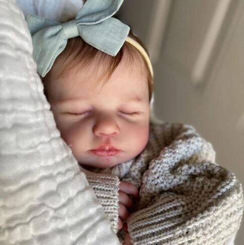 RXDOLL 20 بوصة نائمة تولد من جديد دمى طفل سيليكون كامل الجسم اليدوية نابض بالحياة التي تبدو الحياة الحقيقية واقعية الوليد طفل دمية فتاة لينة الفينيل لعبة الهدايا للأطفال سن 3+ in Kuwait