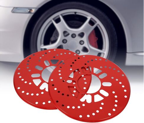 غطاء دوار قرص الفرامل، Anauto 2 قطعة/المجموعة/مجموعة من أغطية زخرفية قرص الفرامل الأوتوماتيكية من الألومنيوم مقاس 26 سم (أحمر) in Saudi Arabia