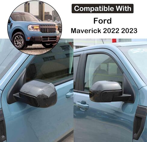 زوج مرآة الرؤية الخلفية غطاء غطاء مرآة خارجي للإسكان متوافق مع Ford Maverick 2022-2024 Aunginsy غطاء حماية الرؤية الخلفية التلقائي غطاء مرآة غطاء الباب الجانبي زخرفة الملحقات الخارجية in Saudi Arabia