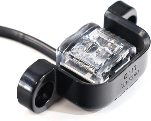 حامل لوحة ترخيص TecNiq L31-WB00-6 مع ضوء LED مدمج - حامل سطحي، إطار أسود، معتمد من DOT - تجميع الكل في واحد للمقطورات شديدة التحمل، وناقلات الألعاب، وشاحنات العمل in Saudi Arabia