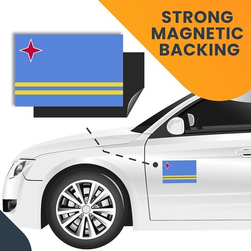 ملصق مغناطيسي بعلم أروبا أروبا من Magnet Me Up، مقاس 4 × 6 بوصات، مغناطيس سيارات شديد التحمل للسيارة، شاحنة الدفع الرباعي، يلتصق بأي سطح مغناطيسي، عنصر ثقافي، يظهر الفخر ببلدك، صُنع في الولايات المتحدة الأمريكية in Saudi Arabia