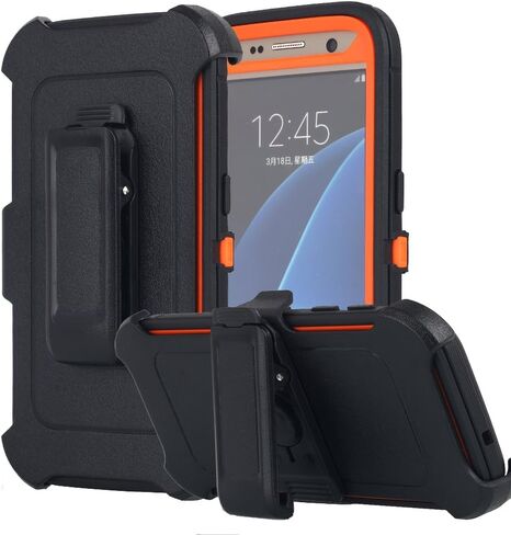 Galaxy S7 Case, AICase Heavy Duty Holster Case Belt Clip + Armor Protective Kickstand Cover with Built-in Screen Protector for Samsung Galaxy S7 (2016) (Grey) in Kuwait