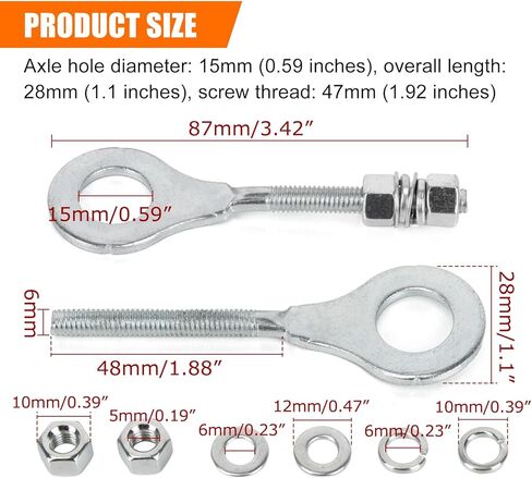 PSLER Chain Tensioner Adjuster - Rear Axle Blocks Chain Adjuster for Precise Alignment & Smooth Riding, Fits for 196cc 6.5hp Mini Bike 50-125cc ATV CRF CT200U Motovox MBX10 MBX11 Mini Bike Trail, 2PCS in Saudi Arabia