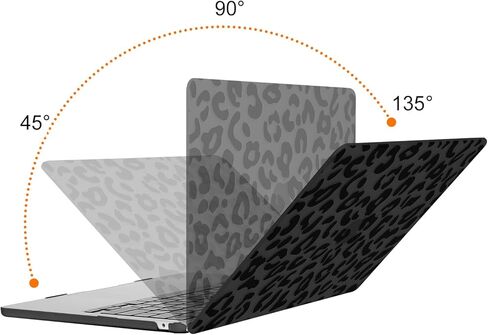 MOSISO Compatible with MacBook Air 13.6 inch Case 2022 Release A2681 M2 Chip, Plastic Leopard Grain Hard Shell Case&Keyboard Cover&Screen Protector&15.6 inch Laptop Shoulder Bag, Black in Saudi Arabia