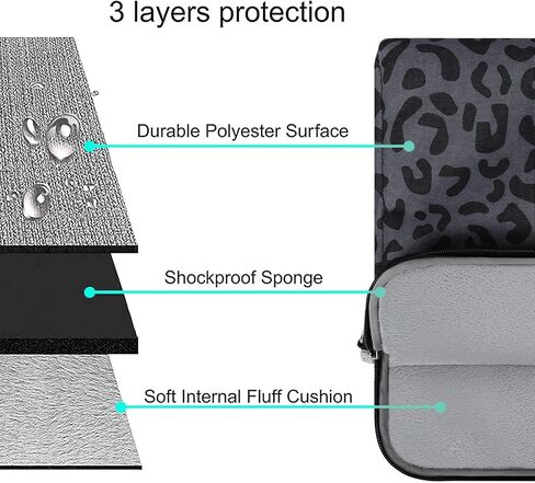 MOSISO Compatible with MacBook Air 13.6 inch Case 2022 Release A2681 M2 Chip, Plastic Leopard Grain Hard Shell Case&Keyboard Cover&Screen Protector&15.6 inch Laptop Shoulder Bag, Black in Saudi Arabia