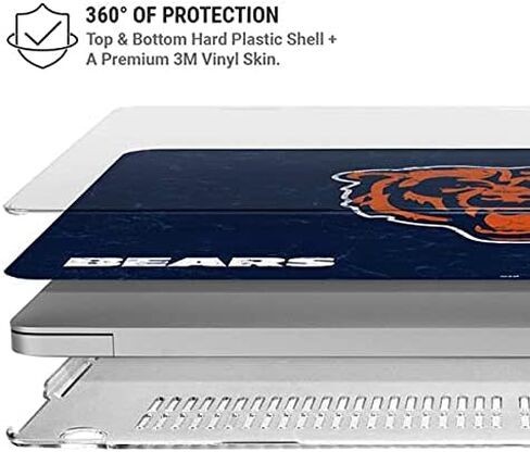 حافظة Skinit + غلاف متوافق مع جهاز MacBook Air 13in (2020) - مرخص رسميًا من NFL Chicago Bears - تصميم بديل متعثر in Saudi Arabia